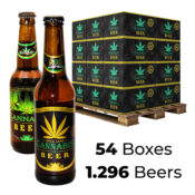 Cerveza con Sabor a Cannabis 4,5% Mix Gold y Green Leaf 330ml (54Cajas/1.296cervezas)