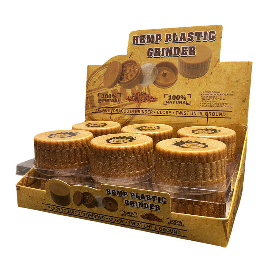 Grinder Biodegradable de Cáñamo ZigZag 3 Piezas 60mm (12pcs/display)