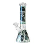 Bong de Cristal Grueso Gorilla Verde que Brilla en la Oscuridad 25cm