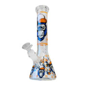 Bong de Cristal Grueso Gorilla Naranja que Brilla en la Oscuridad 25cm