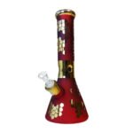 Bong de Cristal Grueso Bee Hexagon Rojo 32cm