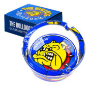 The Bulldog Original Cenicero de cristal azul