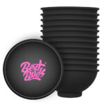 Best Buds Tazón de Mezcla de Silicona 7cm Negro con Logo Rosado (12uds/paquete)