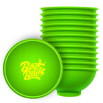 Best Buds Tazón de Mezcla de Silicona 7cm Verde con Logo Amarillo (12uds/paquete)