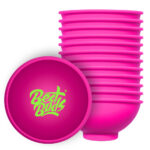 Best Buds Tazón de Mezcla de Silicona 7cm Rosado con Logo Verde (12uds/paquete)