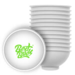 Best Buds Tazón de Mezcla de Silicona 7cm Blanco con Logo Verde (12uds/paquete)