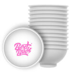 Best Buds Tazón de Mezcla de Silicona 7cm Blanco con Logo Rosado (12uds/paquete)