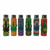 Wholesale Clipper Lighters Pop Cover Cannabis Leaves 30pcsdisplay 2
