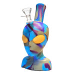 Bong de Silicona Cabeza de Alien Azul 20cm