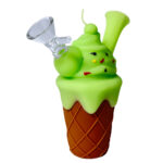 Pipa de Silicona Cono de Helado Verde 14cm