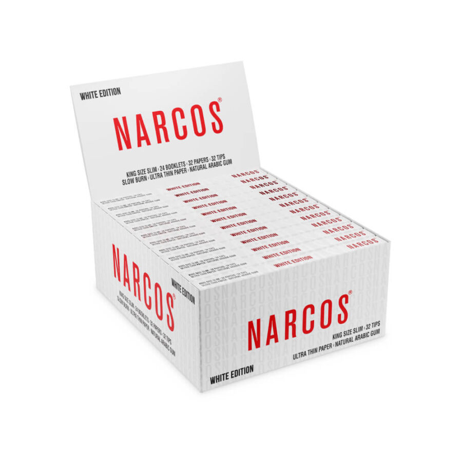 Narcos Papeles de Liar Slim King Size Blancos + Filtros (24uds/display)