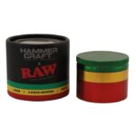 RAW Hammer Craft Grinder Grande de Aluminio Rasta 4 Piezas - 60mm