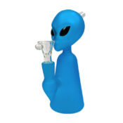 Alien Bong Azul con Vidrio Grueso 17cm