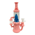 Bong de Vidrio-Silicona Cohete Espacial Rosa con Piezas Desmontables 23cm