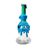 Bong Calavera Cristal-Arcilla Hecho a Mano Azul 22cm