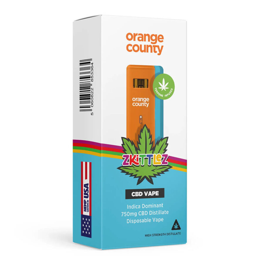 Orange County CBD 1ml Cali Vape Desechable 750mg CBD Zkittlez (10uds/display)