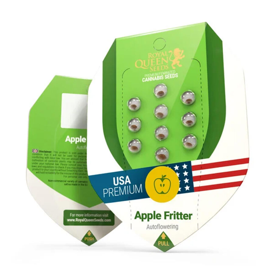 Royal Queen Seeds Apple Fritter Auto Semillas de Cannabis Autoflorecientes (Paquete de 3 Semillas)