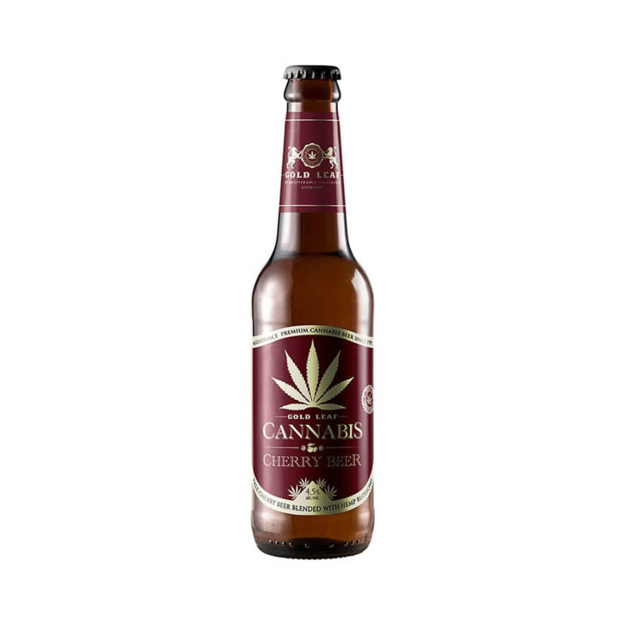 Cerveza de Cereza de Cannabis 4.5% Gold Leaf 330ml (27 cajas/648 cervezas)