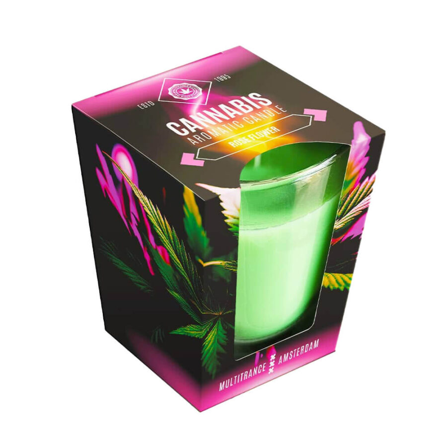 Vela de Cannabis con Aroma a Rosa (90g)