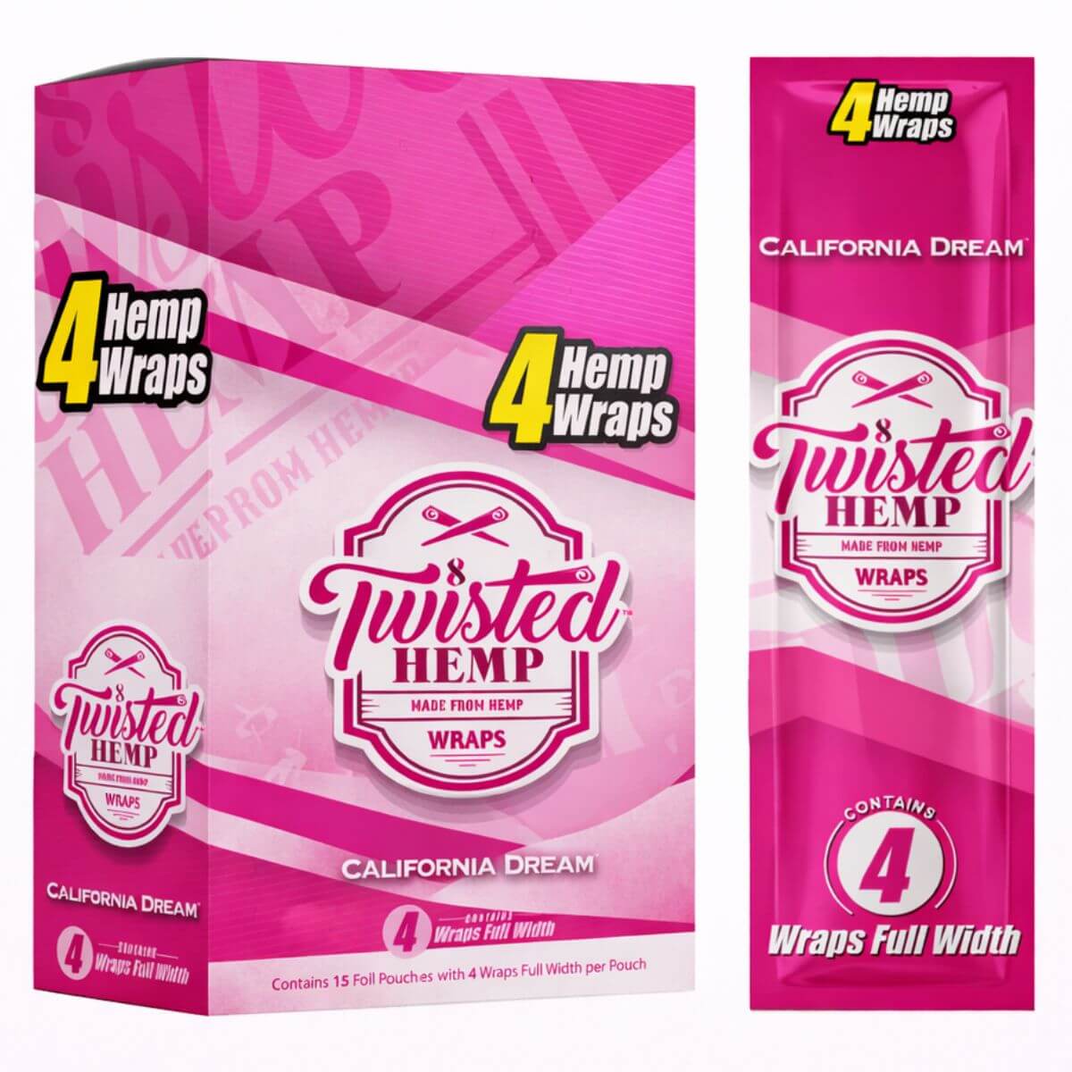 Wraps de cáñamo Twisted Hemp California Dream (expositor de 15 unidades) Twisted Hemp Wraps California Dream 15pcsdisplay