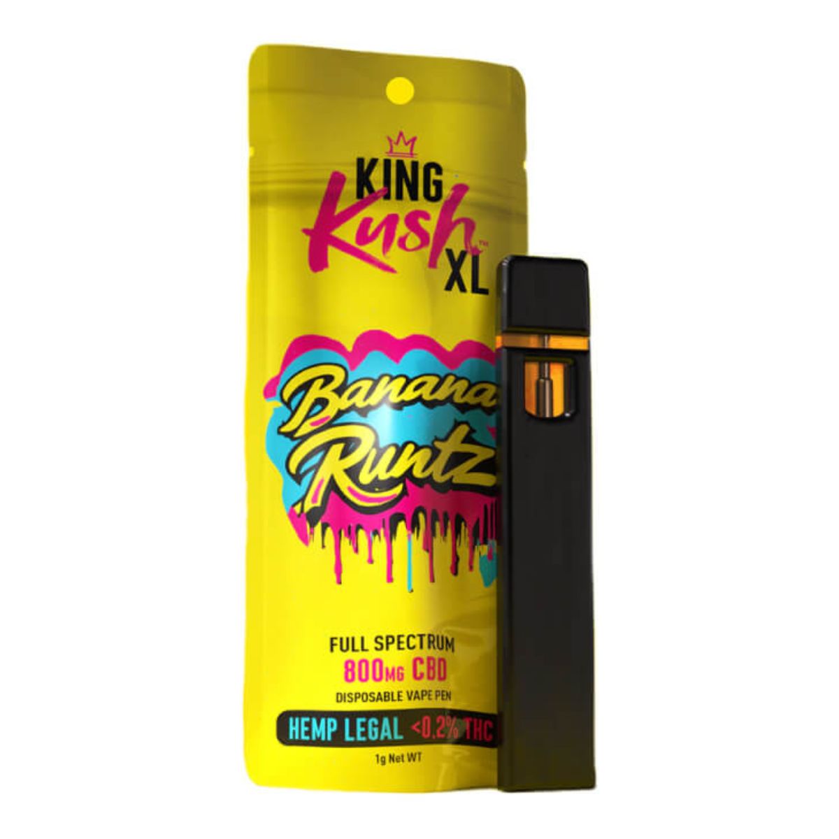 King-Kush-XL-banana-runtz-800mg-CBD-disposable-vape-Pen-10pcsdisplay-wholesale-1 King Kush XL Banana Runtz 800mg CBD Disposable Vape Pen 10pcsdisplay Wholesale 1 1
