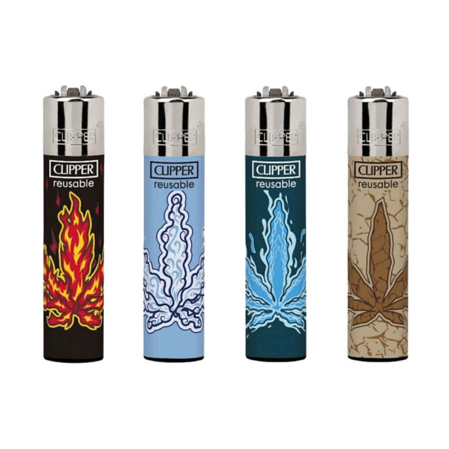 Clipper Lighters Classic Weed Elements (24uds/display)