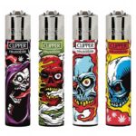 Clipper Lighters Classic Weed Skulls