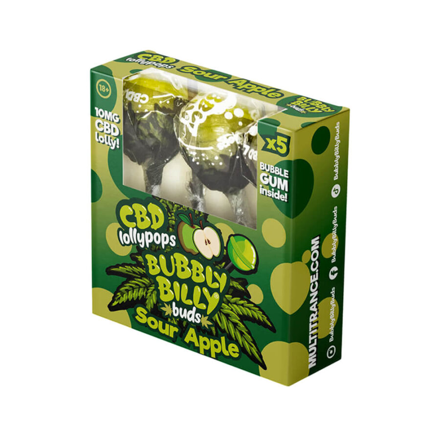 Bubbly Billy Buds Piruletas de CBD 10mg CBD 5uds Por Paquete (12paquetes/display)