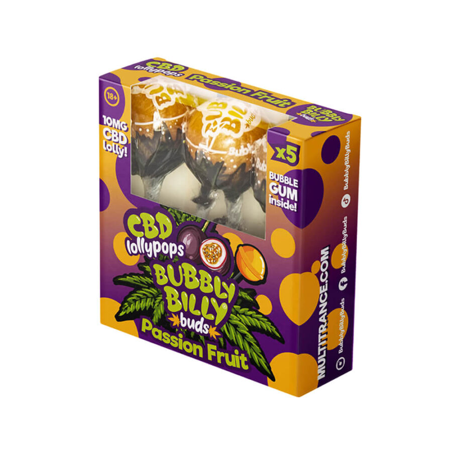 Bubbly Billy Buds Piruletas de CBD 10mg CBD 5uds Por Paquete (12paquetes/display)