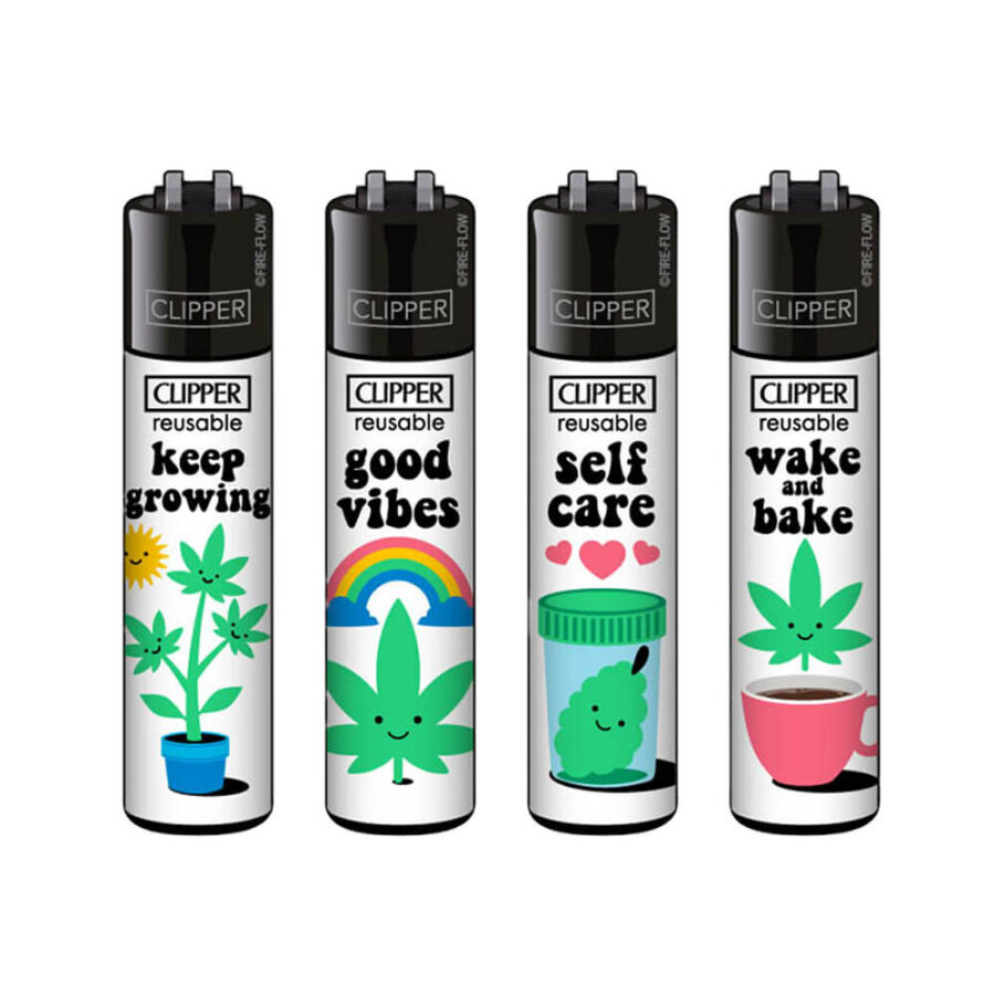 Clipper Lighters Classic Cute Weed (48uds/display)