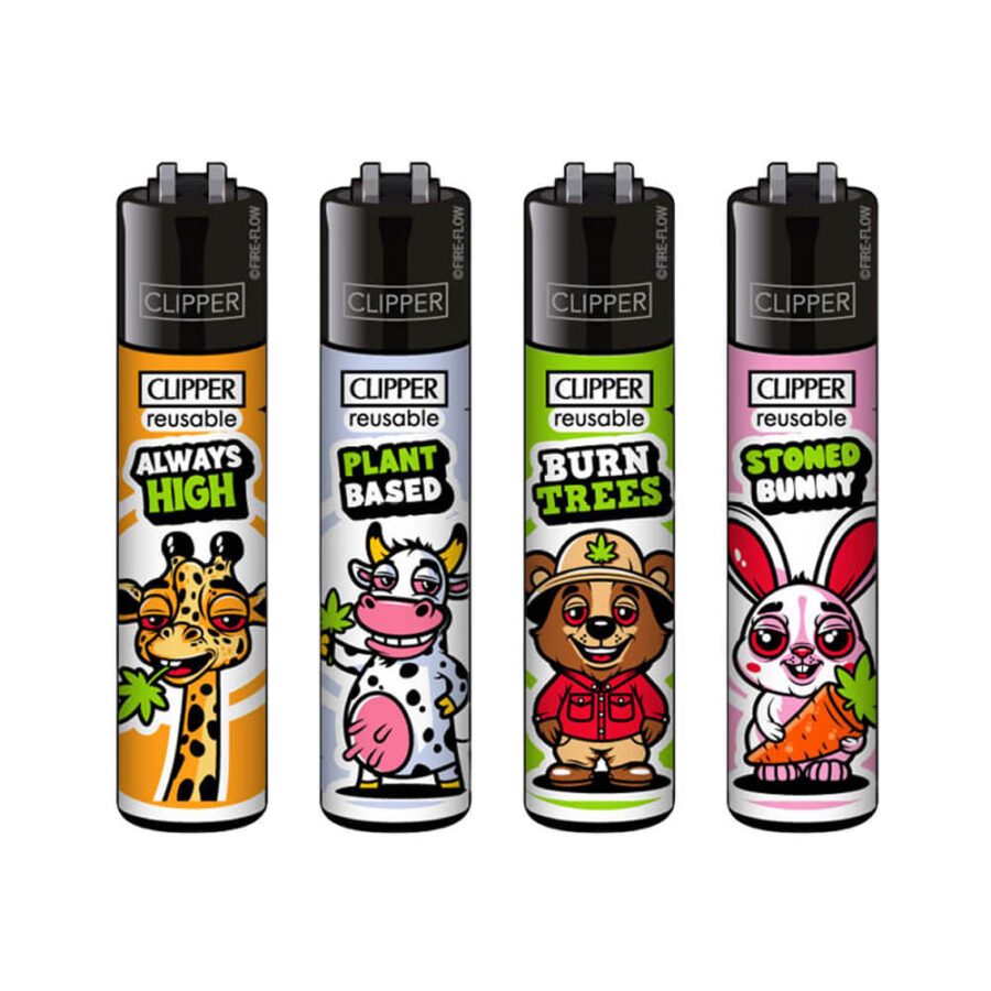 Encendedores Clipper Clásicos con Animales Drogados #2 (48 unidades:expositor) Venta al por Mayor-1