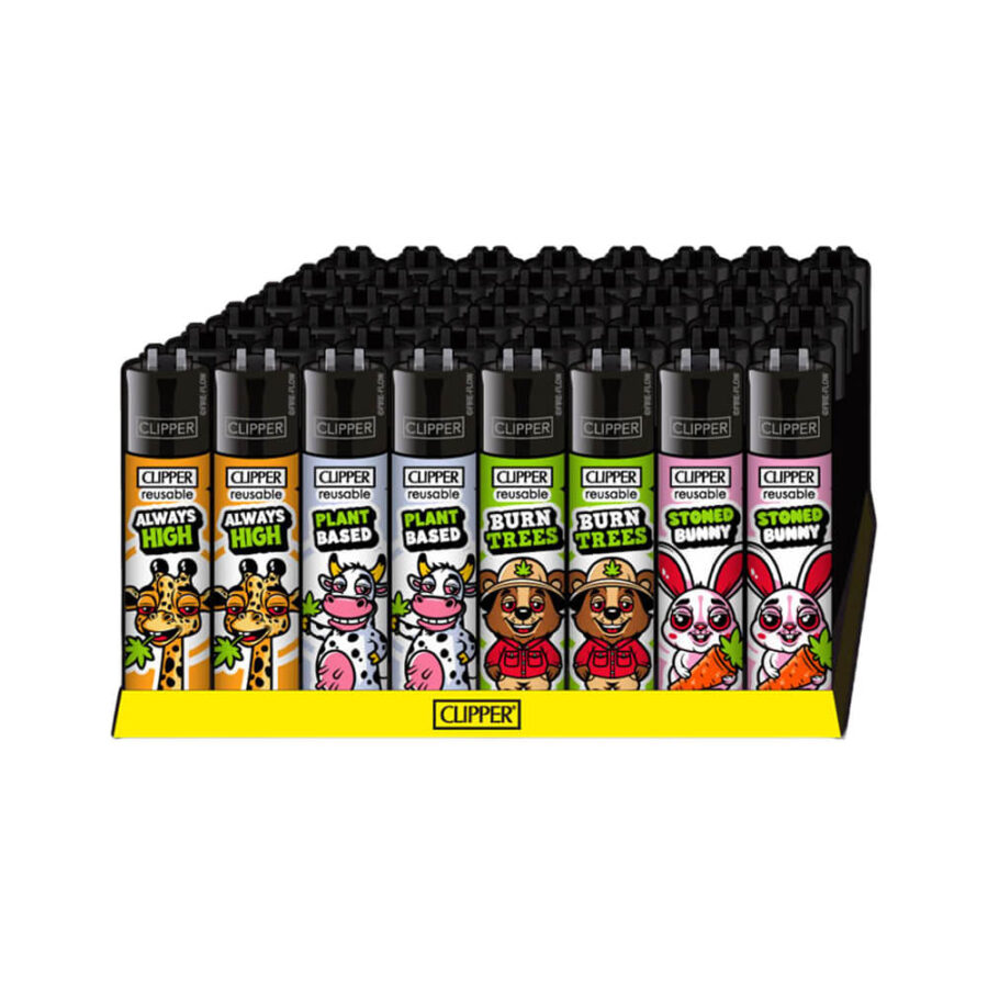 Encendedores Clipper Clásicos con Animales Drogados #2 (48 unidades:expositor) Venta al por Mayor-2