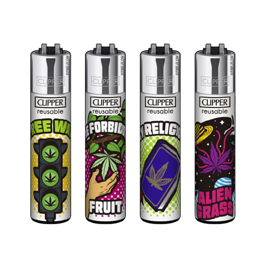 Encendedores Clipper Classic Weed Laws (48 unidades:expositor) - Mayorista 1