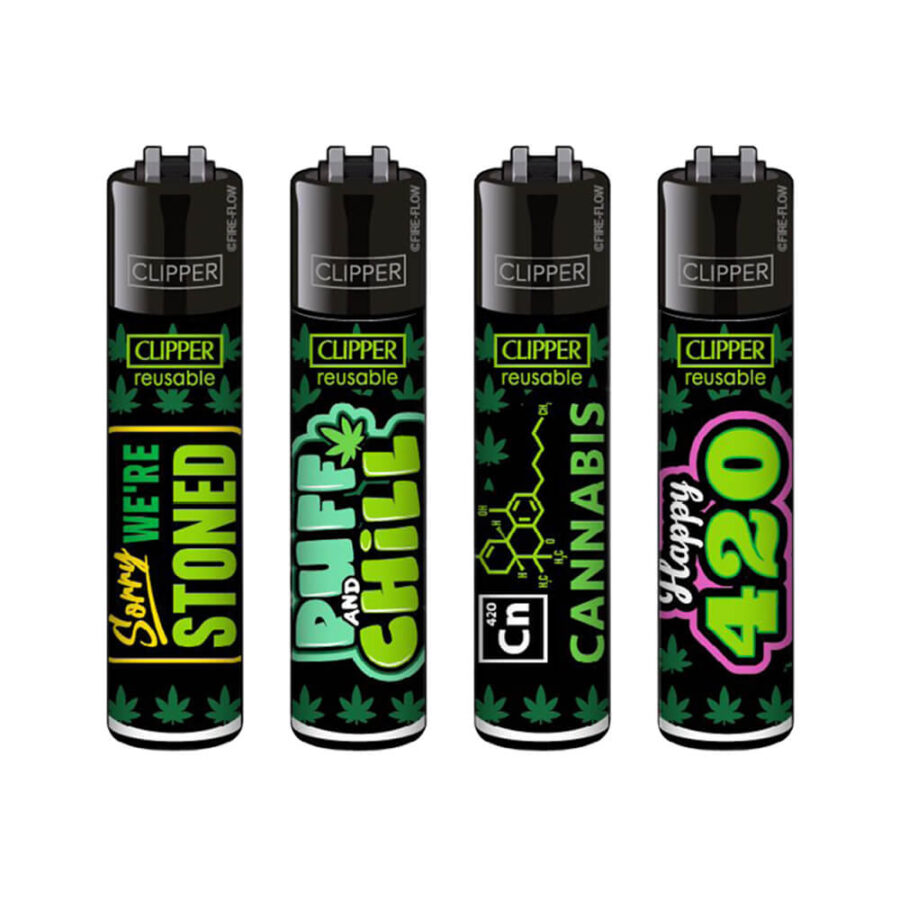 Encendedores Clipper Classic con frases sobre marihuana n.º 9 (48 unidades: expositor) - Venta al por mayor 1