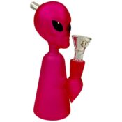 wholesale alien figure pink bong thick glass 17cm 1