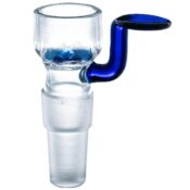 Bong Glass Bowl Holder with Screen Dual Size 14mm and 18mm Blue
