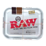 RAW Silver Bandeja Metálica Grande wholesale raw rolling tray metallic silver
