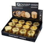 Champ High Grinder de Metal Bitcoin 4 Partes-40 mm (12 uds./expositor)