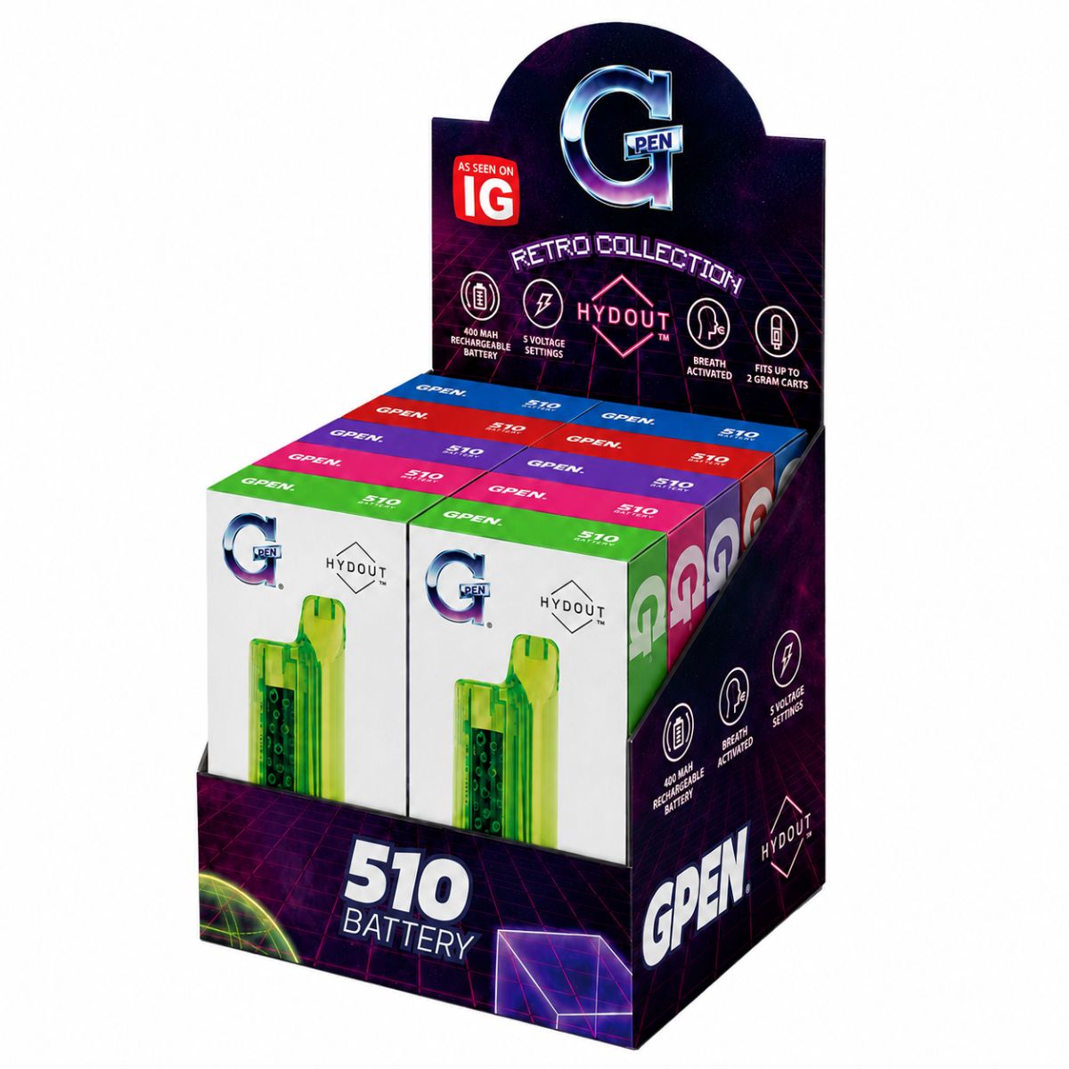 G-Pen Hydout Batería para cartucho 510 (10 uds./expositor) Retro G Pen Hydout 510 Catridge Battery 10pcsdisplay Retro