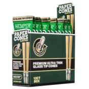 Hemper King Size Glass Tipped Natural Brown Paper Cones 12pcsdisplay 1