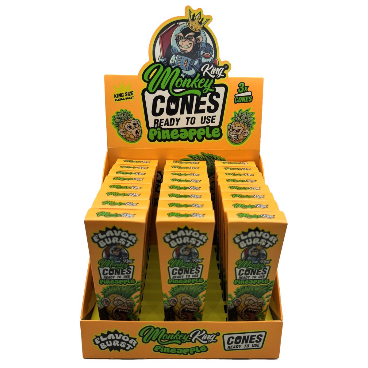 Monkey King KS Flavor Cones Pineapple (24 unidades/expositor) Monkey King KS Flavor Cones Pineapple (24 unidades/expositor)