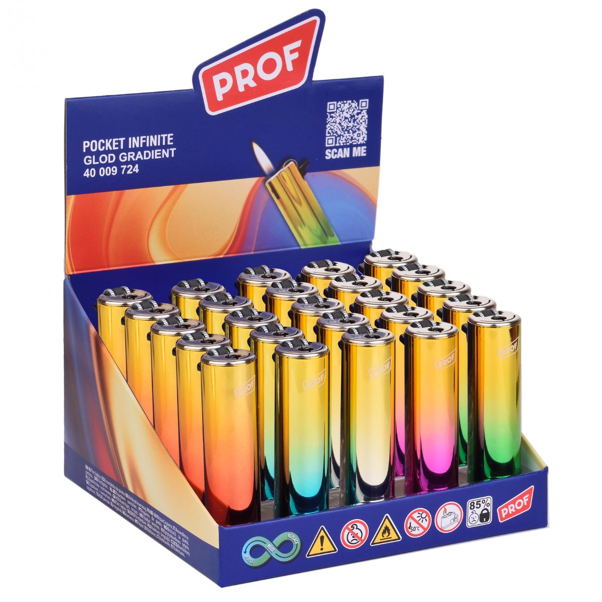 Prof Pocket Infinite Mechero Degradado Dorado (25 uds./expositor) Prof Pocket Infinite Mechero Degradado Dorado (25 uds./expositor)