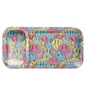 V Syndicate Duotray Smiley Metal Rolling Tray with Removable Stash Tray 32x16cm 1