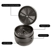 V Syndicate Gridlock Toothless Herb Grinder 4 Parts 72mm Gunmetal 3