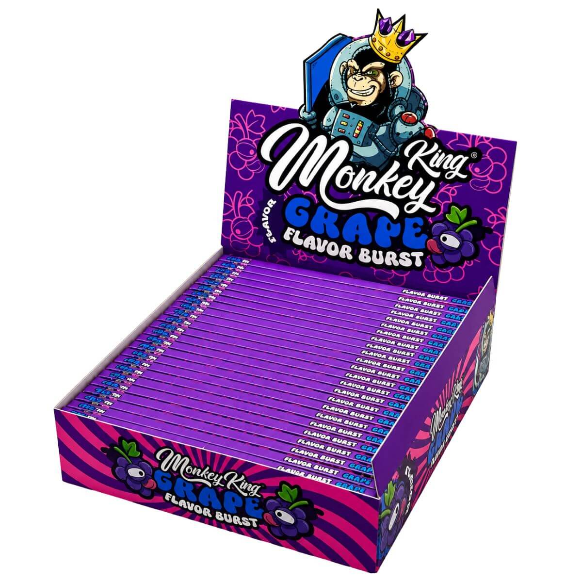 Monkey King KS Papel de Liar Ultra Fino Sabor Uva (25 uds./expositor)