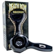 Death Row Records Pipa de Mano Metálica Negra de 2 Piezas de Fácil Limpieza 4,4″