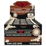 Diamond Leaf Brown Papel de Liar Sin Blanquear King Size Wide (50 uds./expositor)