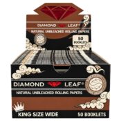 Diamond Leaf Brown Papel de Liar Sin Blanquear King Size Wide (50 uds./expositor)