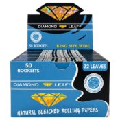 Diamond Leaf King Size Wide Slim Papel de fumar (50udsdisplay)