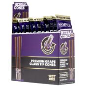 Hemper Conos herbales preliados King Size + boquilla de vidrio Pack de 2 (12 uds./expositor) Grape